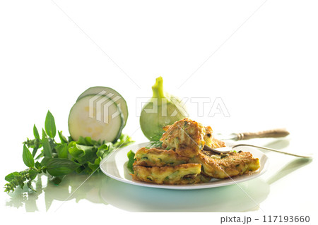 homemade food, fried zucchini pancakes homemade food, fried zucchini pancakes 117193660