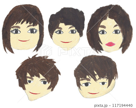オイルパステルで描いた人の顔のイラスト オイルパステルで描いた人の顔のイラスト 117194440