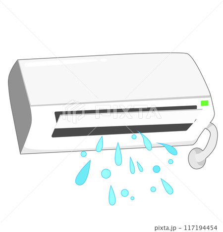 水が出ているエアコンの単体イラスト 水が出ているエアコンの単体イラスト 117194454