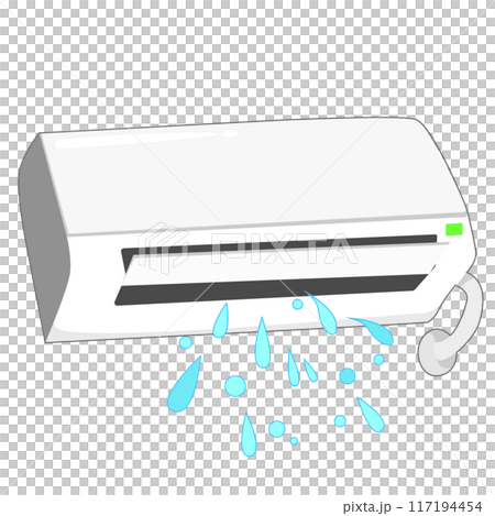 Single illustration of an air conditioner with water coming out 117194454