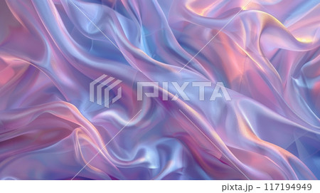 Vibrant Abstract Silk Fabric with Soft Waves 117194949