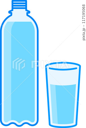 真夏の熱中症対策のペットボトルとコップ10 117195068