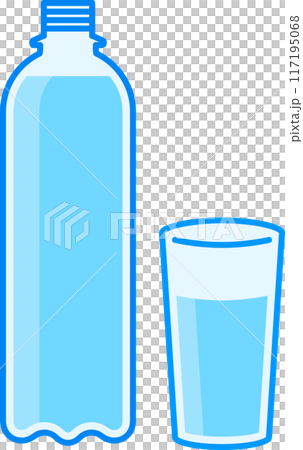 真夏の熱中症対策のペットボトルとコップ10 117195068