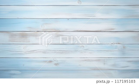 木のテーブルの背景_横【青】 117195103