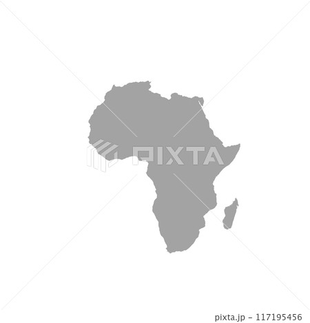 Map of Africa, sign silhouette. World Map Globe. Vector Illustration isolated on white background. African continent Map of Africa, sign silhouette. World Map Globe. Vector Illustration isolated on white background. African continent 117195456