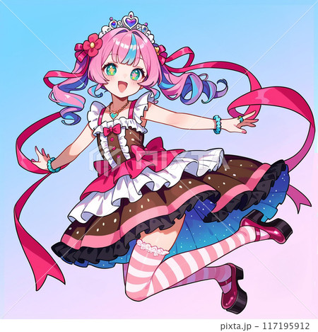 お姫様・vtuber風・美少女アイドル・のアニメイラスト お姫様・vtuber風・美少女アイドル・のアニメイラスト 117195912