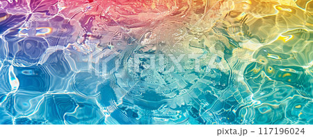 Vibrant Multicolor Pool Water Reflections 117196024