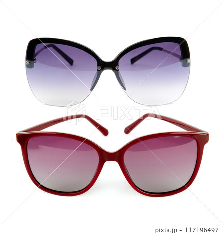 Sunglasses isolated on white. Collage. 117196497