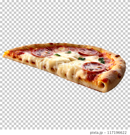 Delicious cheese pizza isolated on a transparent background 117196622