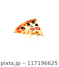 Delicious cheese pizza isolated on a transparent background 117196625