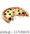 Delicious cheese pizza isolated on a transparent background 117196631