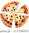 Delicious cheese pizza isolated on a transparent background 117196633