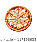Delicious cheese pizza isolated on a transparent background 117196635