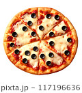 Delicious cheese pizza isolated on a transparent background 117196636