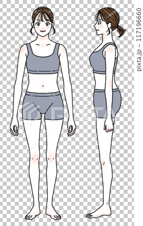 Straight bone structure illustration 117196660