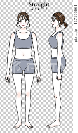 Straight bone structure, illustration, with text Straight bone structure, illustration, with text 117196661