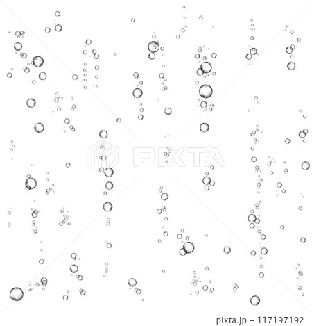 Oxygen air bubbles  flow  in water on white  background. 117197192
