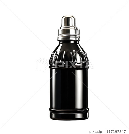 Black thermos bottle isolated on a transparent background 117197847