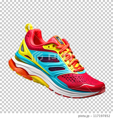 Fashionable stylish Running sports shoes isolated on a transparent background Fashionable stylish Running sports shoes isolated on a transparent background 117197852