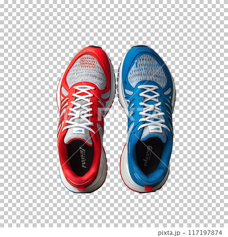 Fashionable stylish Running sports shoes isolated on a transparent background Fashionable stylish Running sports shoes isolated on a transparent background 117197874