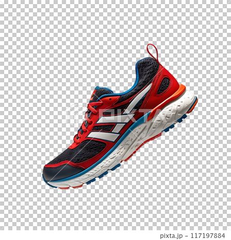 Fashionable stylish Running sports shoes isolated on a transparent background Fashionable stylish Running sports shoes isolated on a transparent background 117197884