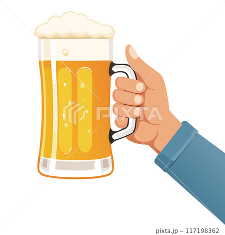 ビールジョッキに入った生ビール ビールジョッキに入った生ビール 117198362