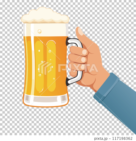 ビールジョッキに入った生ビール ビールジョッキに入った生ビール 117198362