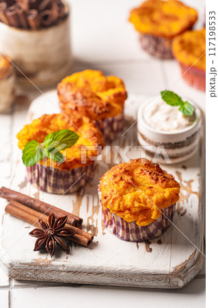 Sweet cottage cheese muffins Sweet cottage cheese muffins 117198533