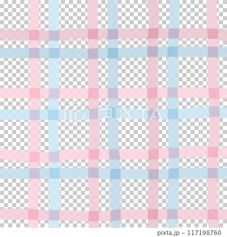 Pink Blue Plaid Hand Drawn Background 117198760