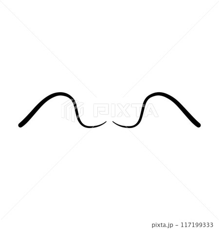 Hand drawn curly divider icon vector illustration design element of swish, swash, swoosh underline swirl squiggle stroke line 117199333