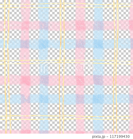 Gold Pink Blue Plaid Hand Drawn Background Overlay 117199430