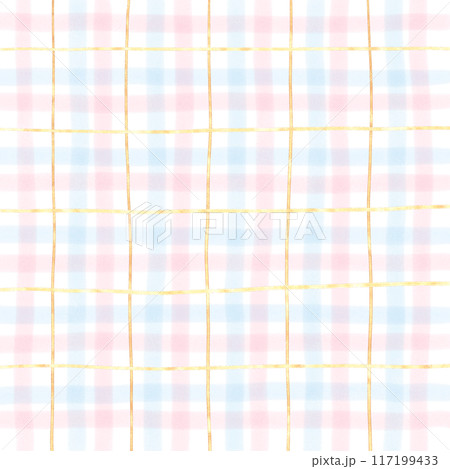 Gold Pink Blue Plaid Hand Drawn Background Overlay Gold Pink Blue Plaid Hand Drawn Background Overlay 117199433