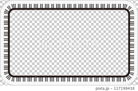 從上面/矩形看到的鋼琴鍵盤框架向量圖 117199438
