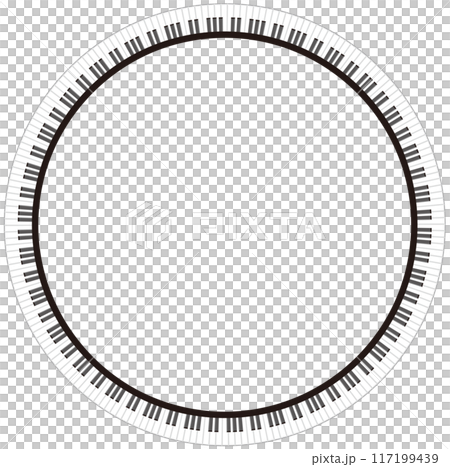 Top view piano keys frame vector illustration / circle Top view piano keys frame vector illustration / circle 117199439