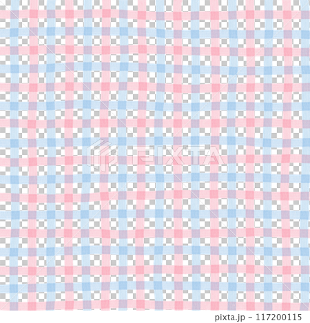 Pink Blue Gingham Check Hand Drawn Background Overlay 117200115