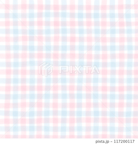 Pink Blue Gingham Check Hand Drawn Background Overlay 117200117