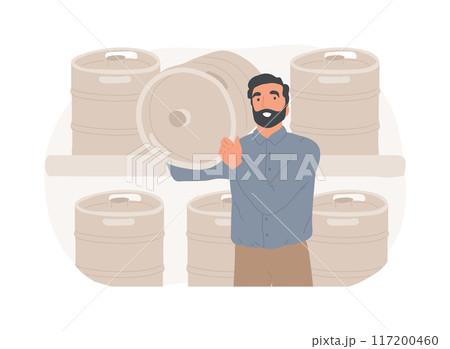 Changing beer keg isolated cartoon vector illustrations. 117200460