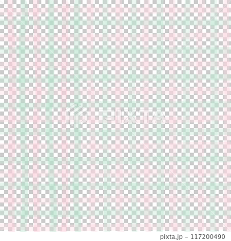 Pink Green Gingham Check Hand Drawn Background Overlay  117200490