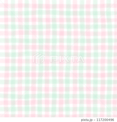 Pink Green Gingham Check Hand Drawn Background Overlay Pink Green Gingham Check Hand Drawn Background Overlay 117200496