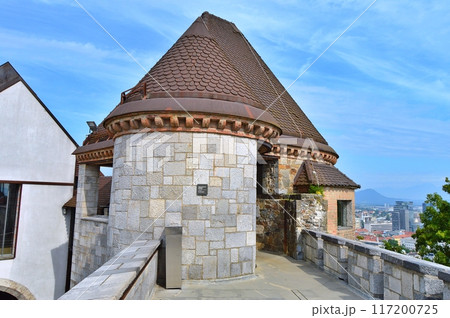 Travel to Europe during summer on holiday, Ljubljana in Slovenia. Top destination. Panoramic view Travel to Europe during summer on holiday, Ljubljana in Slovenia. Top destination. Panoramic view 117200725