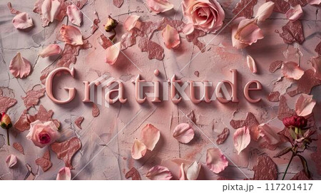 Rose Gold Appreciation and kindness concept art poster. 117201417