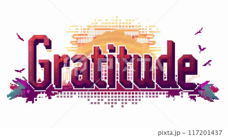 Appreciation and kindness symbol created in Pixel Art. 117201437