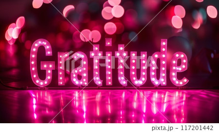 Pink LED Appreciation and kindness concept art poster. 117201442