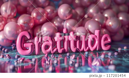 Pink Glossy Surface Appreciation and kindness concept art poster. 117201454