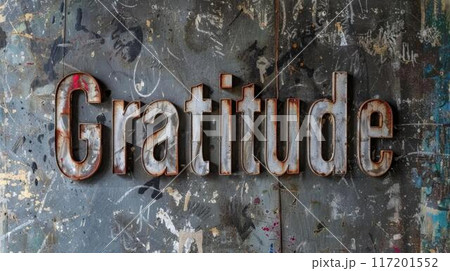 Grey Glossy Surface Appreciation and kindness concept art poster. 117201552