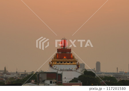 The Golden Mount, Wat Saket, in Bangkok, Thailand. 117201580