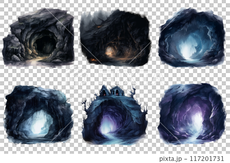 Six Varied Cave Entrances With Different Lighting and Ambiences 117201731