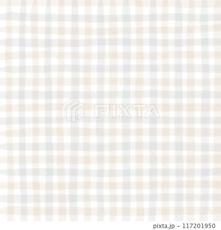 Gray Beige Gingham Check Hand Drawn Background Overlay 117201950