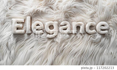 White Fur Style and elegant design concept art poster. 117202213