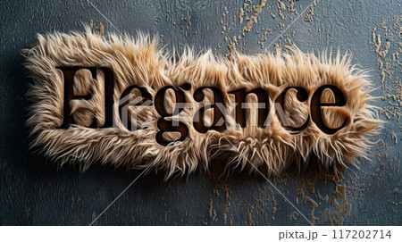 Beige Fur Style and elegant design concept art poster. 117202714